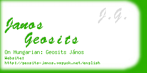 janos geosits business card